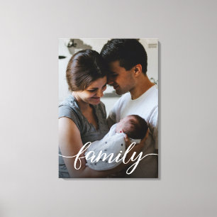 "Family"-Skript Personalisierte Foto-Leinwand Leinwanddruck