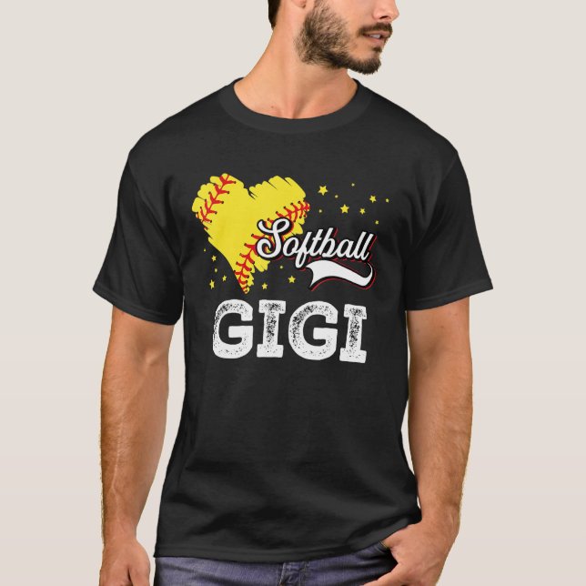 Family Softball Palyer Gigi Softball Mother Grandm T-Shirt (Vorderseite)