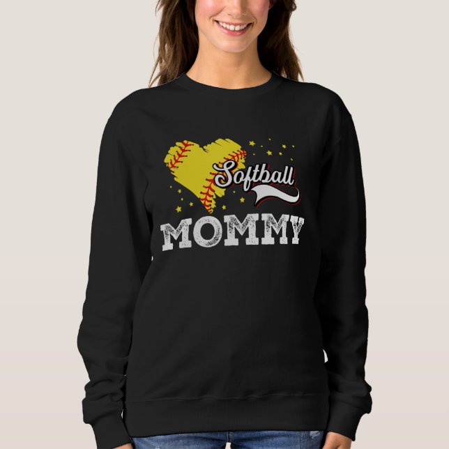 Family Softball Palyer Mommy Softball Mother Grand Sweatshirt (Vorderseite)