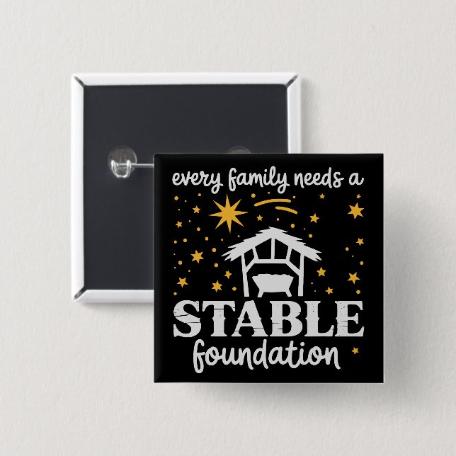 Family Stable Foundation Christian Jesus Christmas Button (Vorne & Hinten)