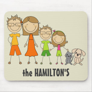 Family Strichmännchen Mousepads