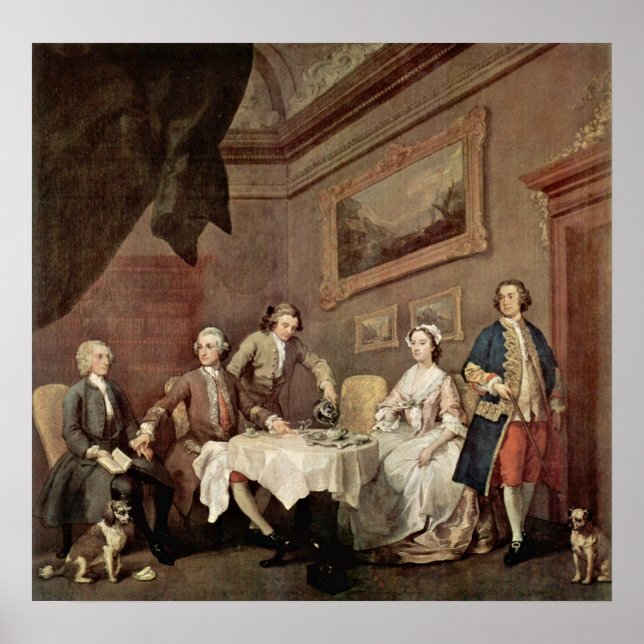 Family Strode Family Portrait von William Hogarth Poster (Vorne)
