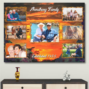 Family Sunset Collage 2584 Art Leinwanddruck