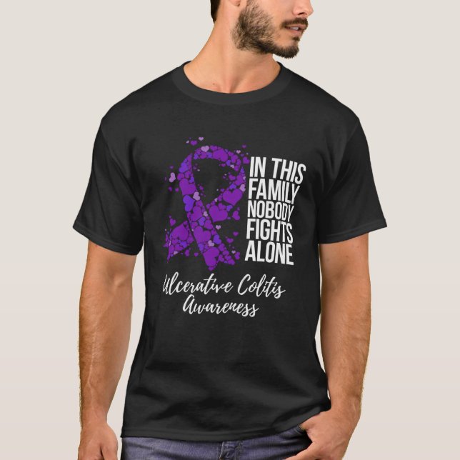Family Support Ulcerative Colitis Awareness T-Shirt (Vorderseite)