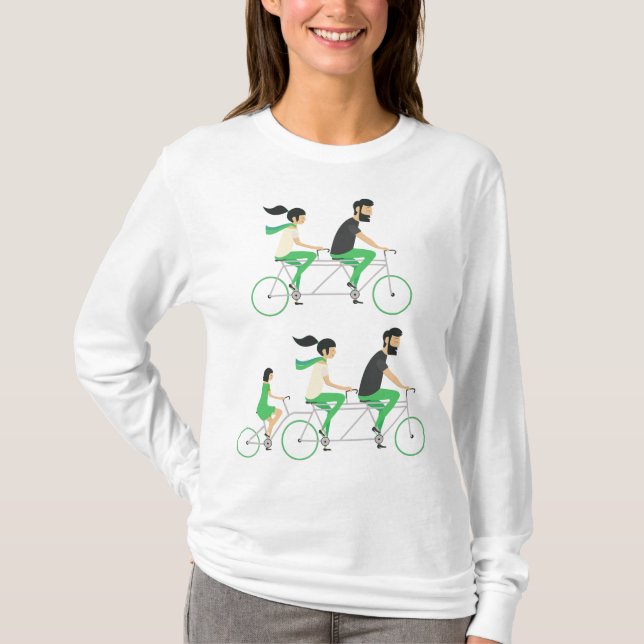 Family Tandem Bicycle Cycling T-Shirt (Vorderseite)