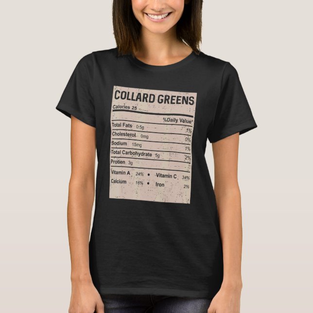 Family Thanksgiving  Collard greens Nutrition Fact T-Shirt (Vorderseite)