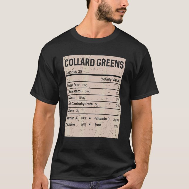 Family Thanksgiving  Collard greens Nutrition Fact T-Shirt (Vorderseite)