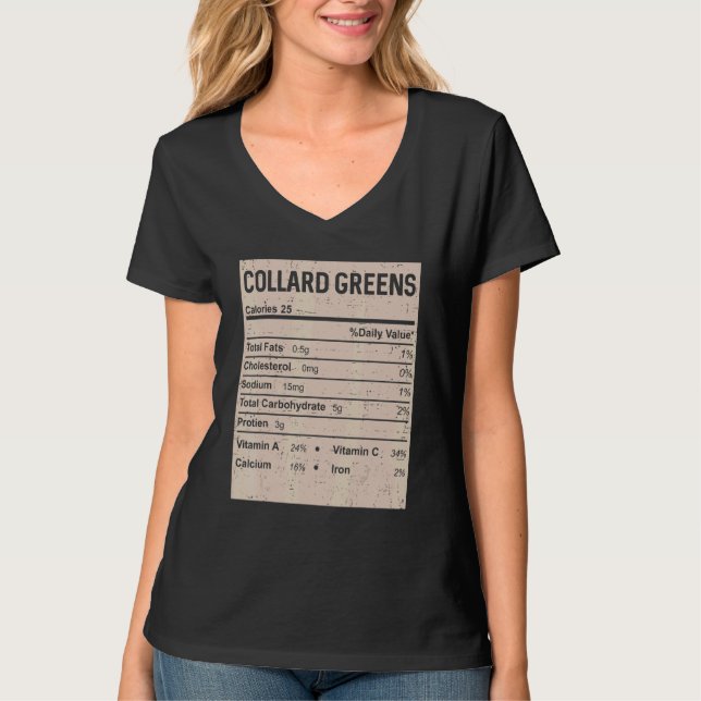 Family Thanksgiving  Collard greens Nutrition Fact T-Shirt (Vorderseite)