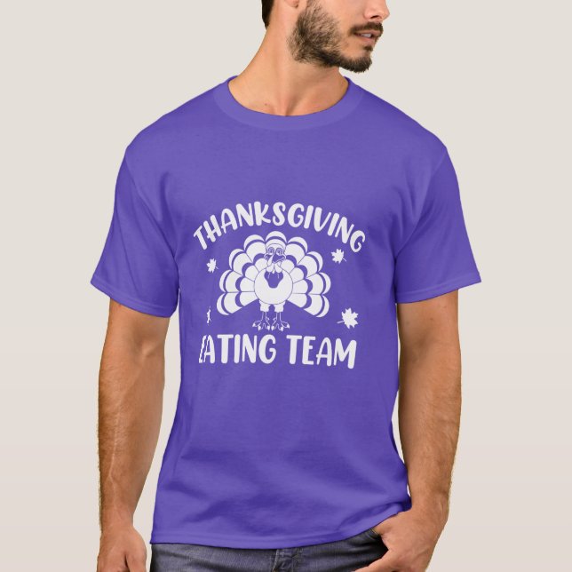 Family Thanksgiving Eating Funny Happy Thanksgivin T-Shirt (Vorderseite)