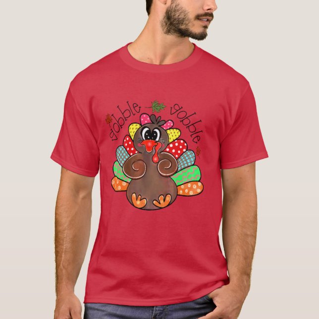 Family Thanksgiving Eating Funny Happy Thanksgivin T-Shirt (Vorderseite)