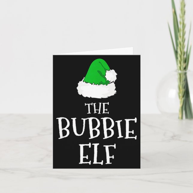 Family The Bubbie Elf Christmas Matching Pajama Fu Karte (Vorderseite)