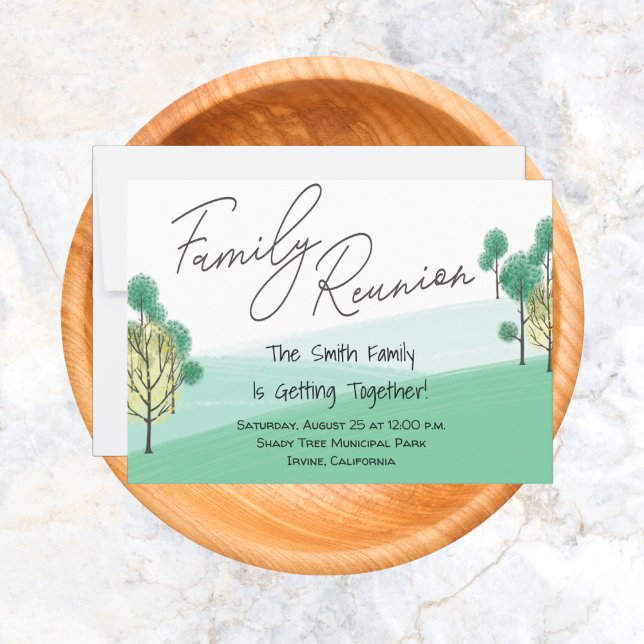 Family Tree Barbecue Picnic Family Wiedersehen Einladung (Family Reunion Invitation)