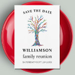 Family Tree Family Wiedersehen Save the Date Karte<br><div class="desc">Diese einfache und stilvolle Family Wiedersehen Save the Date Card ist mit einem bunten Mosaikbaum geschmückt. Einfach anpassbar. Ändern Sie mithilfe des Entwurfstools die Textgröße,  den Stil oder die Farbe. Weil wir unsere Kunstwerke erstellen,  werden Sie dieses exakte Bild von anderen Designern nicht finden. Original Mosaik © Michele Davies.</div>