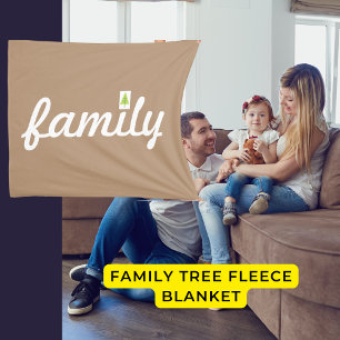 Family Tree Green Emoji Throw Blanket Fleecedecke
