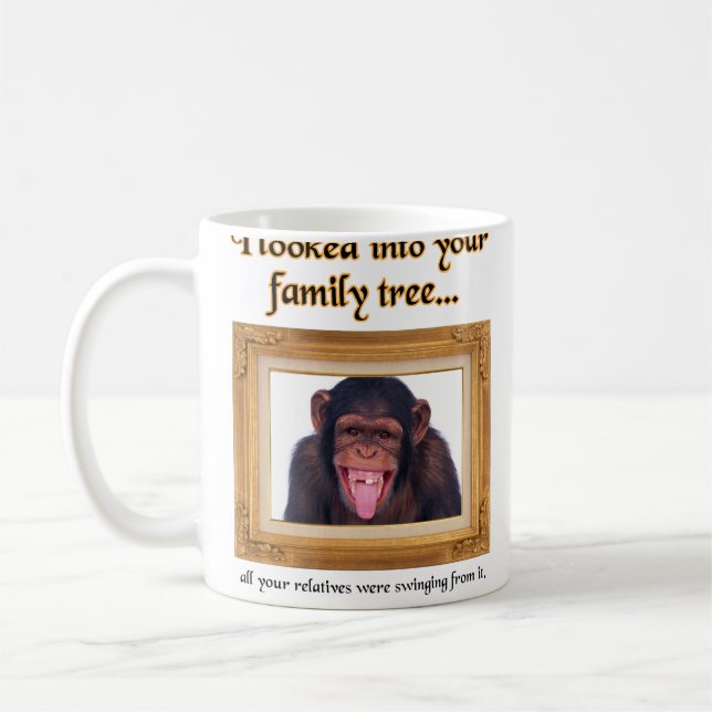 Family Tree Monkey Funny Mug Spaß Tasse (Links)