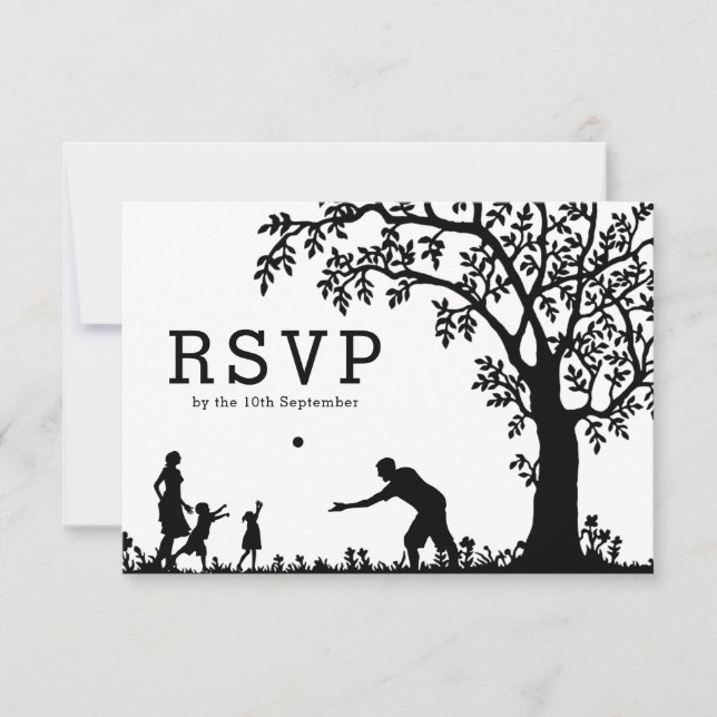 Family Tree Wiedersehen RSVP Karte (Vorderseite)