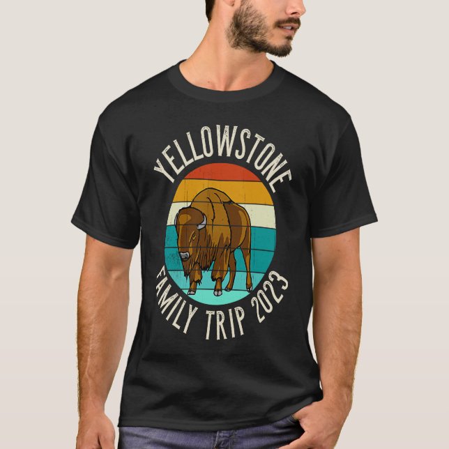 Family Trip 2023 Bison  Yellowstone T-Shirt (Vorderseite)