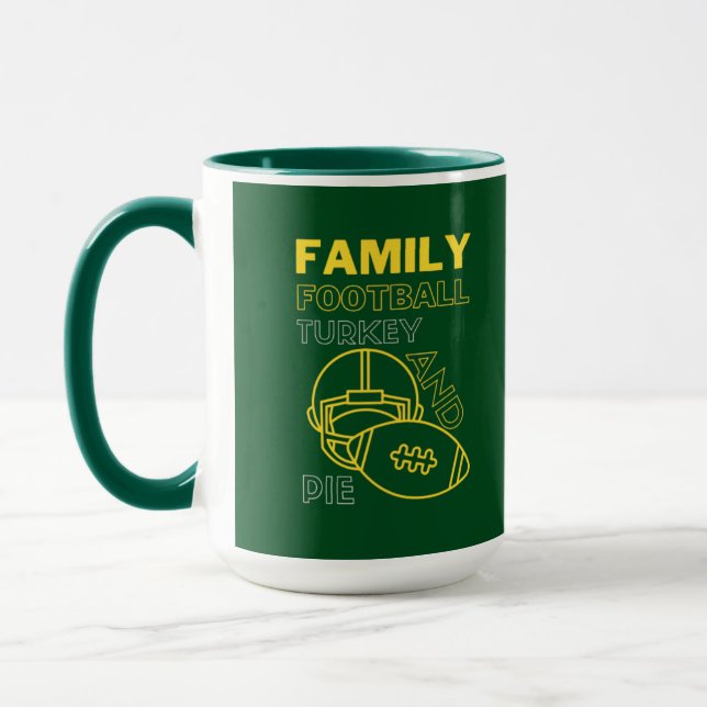Family Turkey Pie Football Erntedank Tasse (Links)