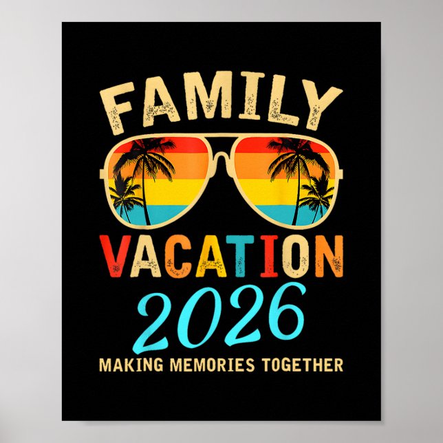 Family Vacation 2026 Beach Matching Summer Vacatio Poster (Vorne)