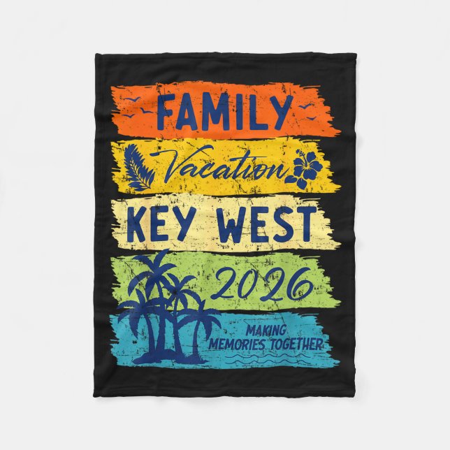 Family Vacation 2026 Key West Matching Summer Vaca Fleecedecke (Vorderseite)