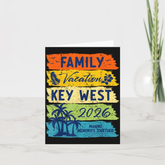 Family Vacation 2026 Key West Matching Summer Vaca Karte (Vorderseite)