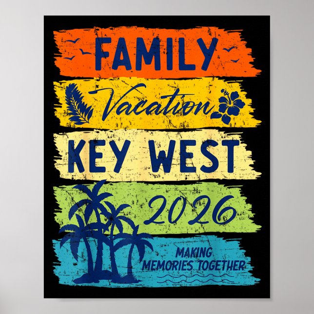 Family Vacation 2026 Key West Matching Summer Vaca Poster (Vorne)
