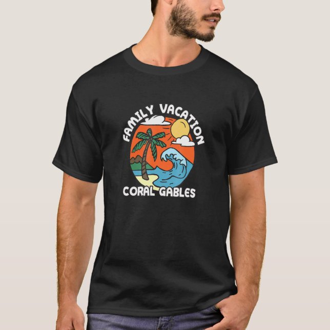 Family Vacation Coral Gables Beach Florida Beach B T-Shirt (Vorderseite)
