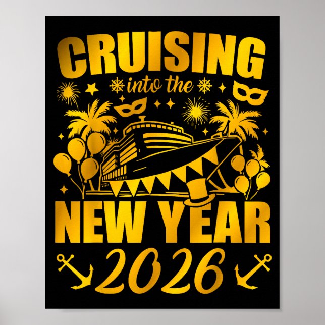 Family Vacation Cruise Ship 2026 New Year Party Cr Poster (Vorne)