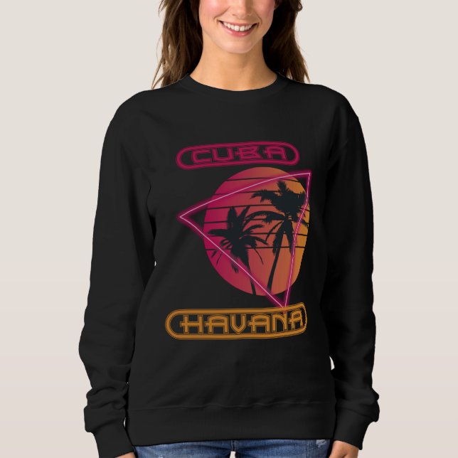 Family Vacation Cuba Havana Palm tree Beach Ocean Sweatshirt (Vorderseite)