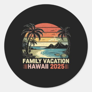 Family Vacation Hawaii Beach 2025 Hawaii Family Va Runder Aufkleber