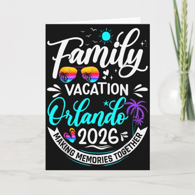 Family Vacation Orlando 2026 Matching Summer Vacat Karte (Vorderseite)