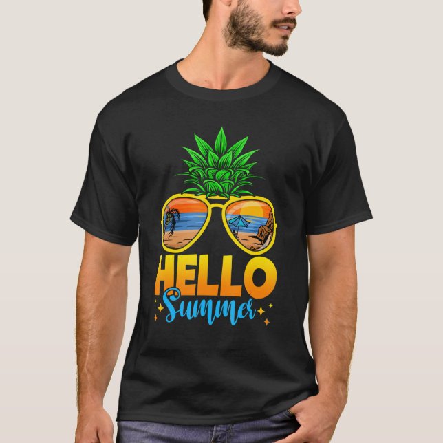 Family Vacation Sunglasses Pineapple Hello Summer T-Shirt (Vorderseite)