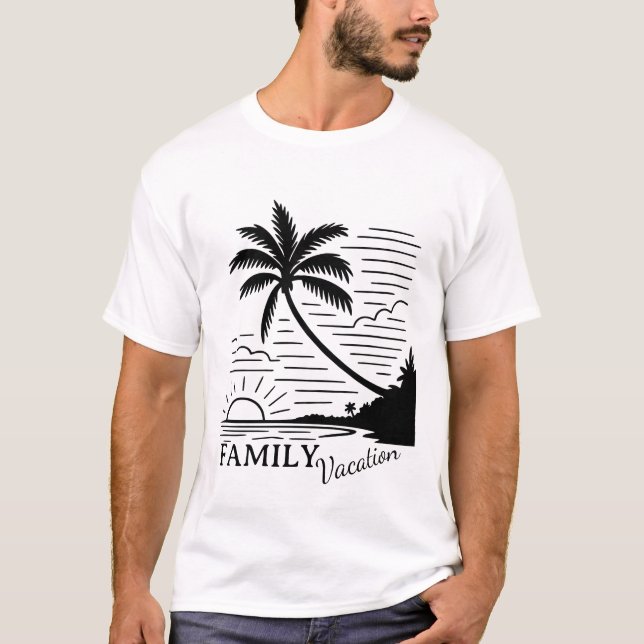 Family Vacation – Tropical Sunset Beach T-Shirt (Vorderseite)