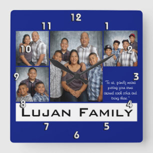 Family Wall Clock Quadratische Wanduhr