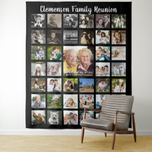 Family Wiedersehen 39 Foto Collage Personalisiert  Wandteppich