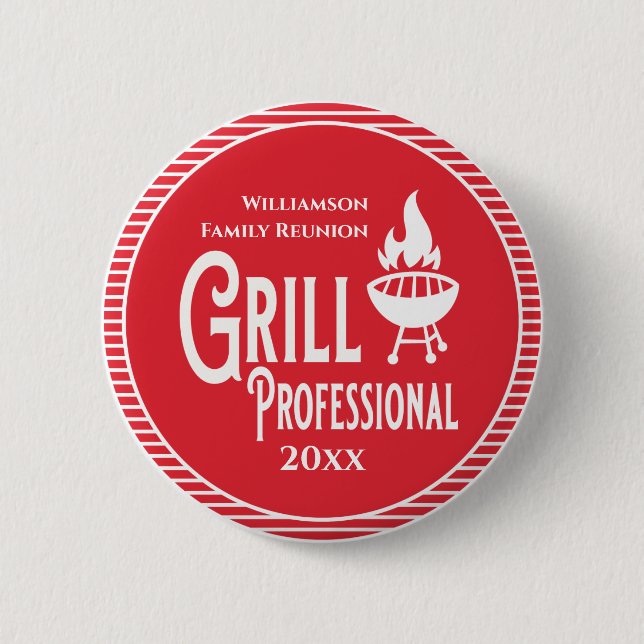 Family Wiedersehen Award Barbecue Grill Beruflich Button (Vorderseite)