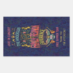 Family Wiedersehen Band Retro 70er Konzert Vielen  Rechteckiger Aufkleber