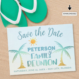 Family Wiedersehen Beach Palm Tree Tropical Save The Date