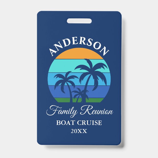 Family Wiedersehen Beach Palm Trees Blue Cruise Ausweis (Vorderseite)