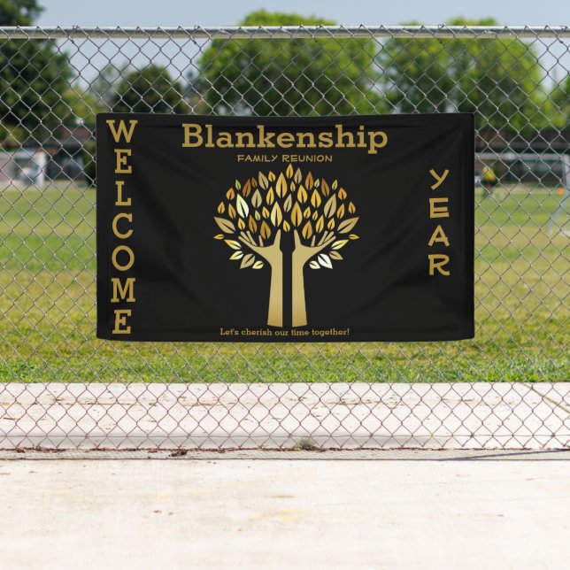 Family Wiedersehen behandelt Blätter mit benutzerd Banner (Insitu)