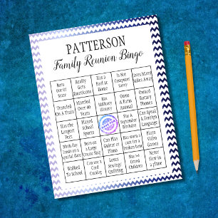 Family Wiedersehen Bingo Game   ZICKZACK Notizblock