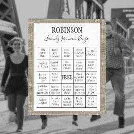 Family Wiedersehen Burlap Bingo Game Flyer