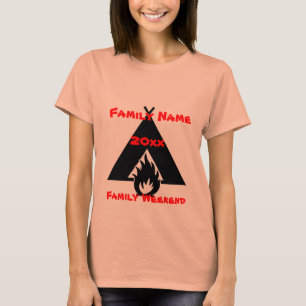 Family Wiedersehen Campfire und Zelt-Symbol T-Shirt