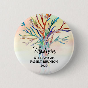 Family Wiedersehen Colorful Family Tree Individuel Button