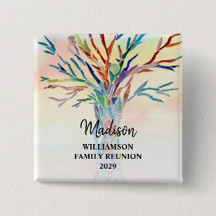 Family Wiedersehen Colorful Family Tree Individuel Button