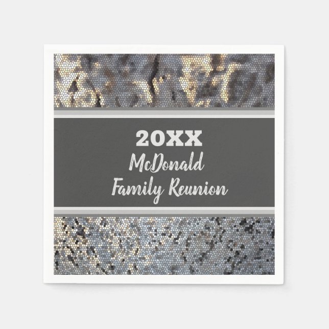 Family Wiedersehen Dinner Cocktail Snakeskin Mosai Serviette (Vorderseite)