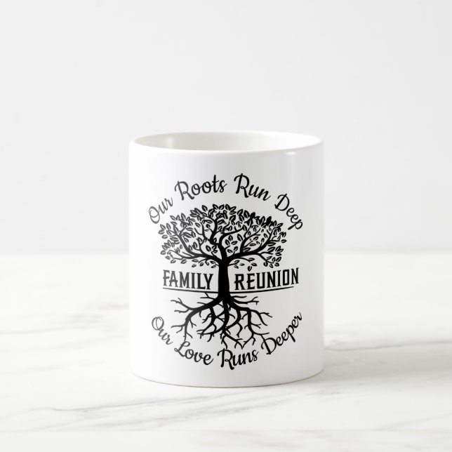 Family Wiedersehen Family Tree Herzwurzeln Kaffeetasse (Mittel)