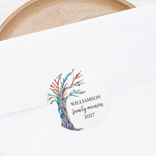 Family Wiedersehen Family Tree Runder Aufkleber