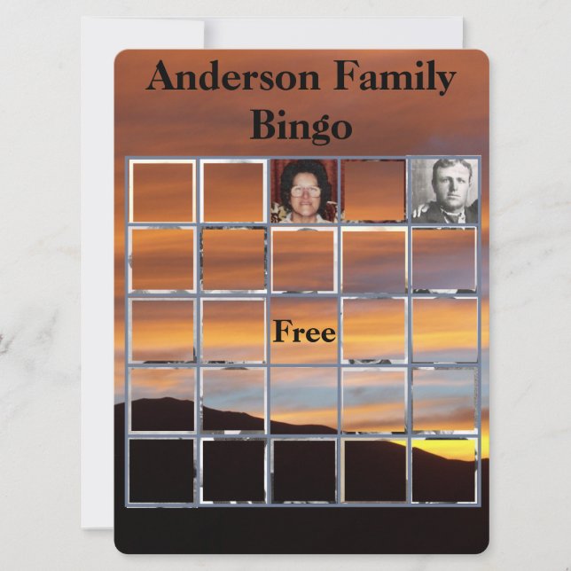 Family Wiedersehen Foto Bingo Sunset Foto (Vorderseite)