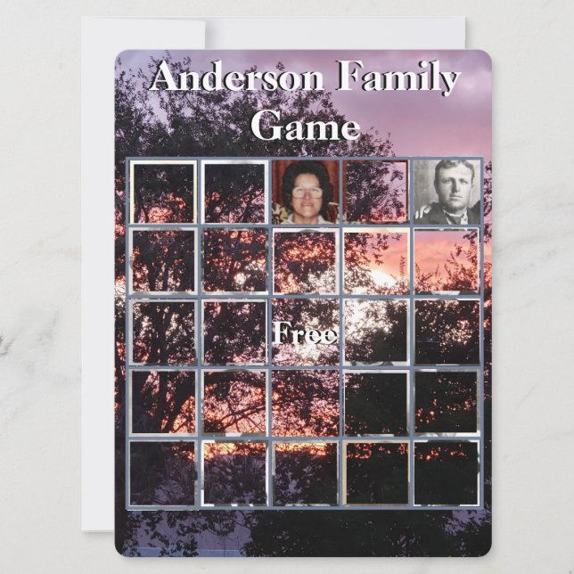 Family Wiedersehen Foto Game Lila Sonnenuntergang  (Vorderseite)